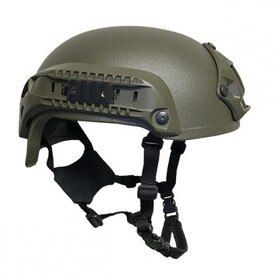 United Shield International Sprint Ballistic Helmet features a high side cut and x harness